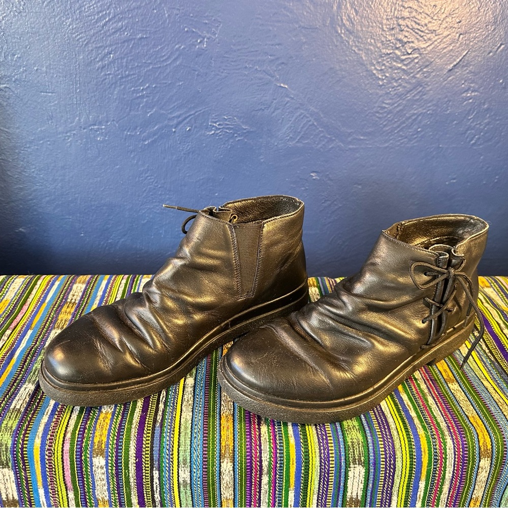 Rieker Black Leather Ankle Boots